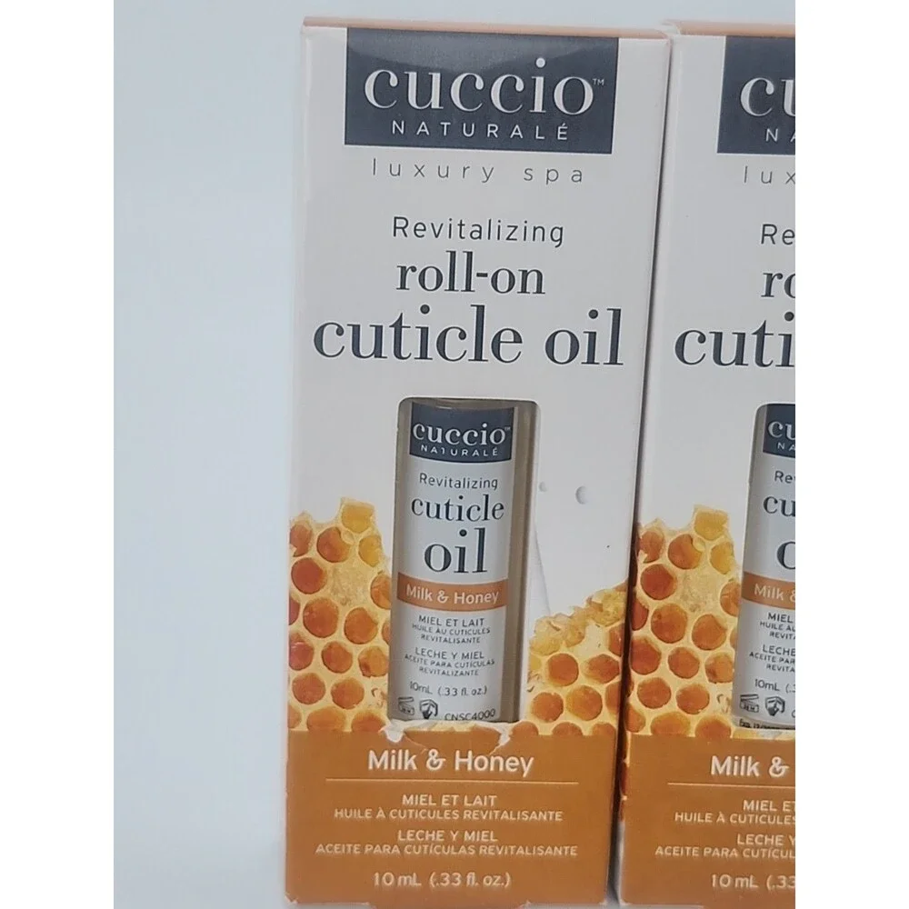 Lot Of 2 Cuccio Revitalizing Roll-On Cuticle Oil Milk & Honey 10ml